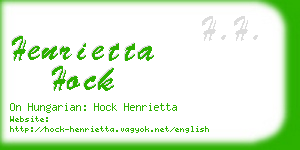 henrietta hock business card